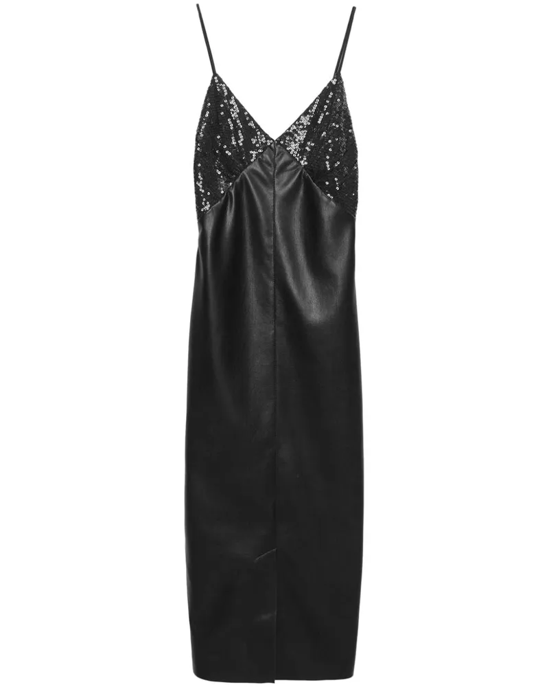 MSGM Midikleid mit Pailletten - Schwarz Schwarz