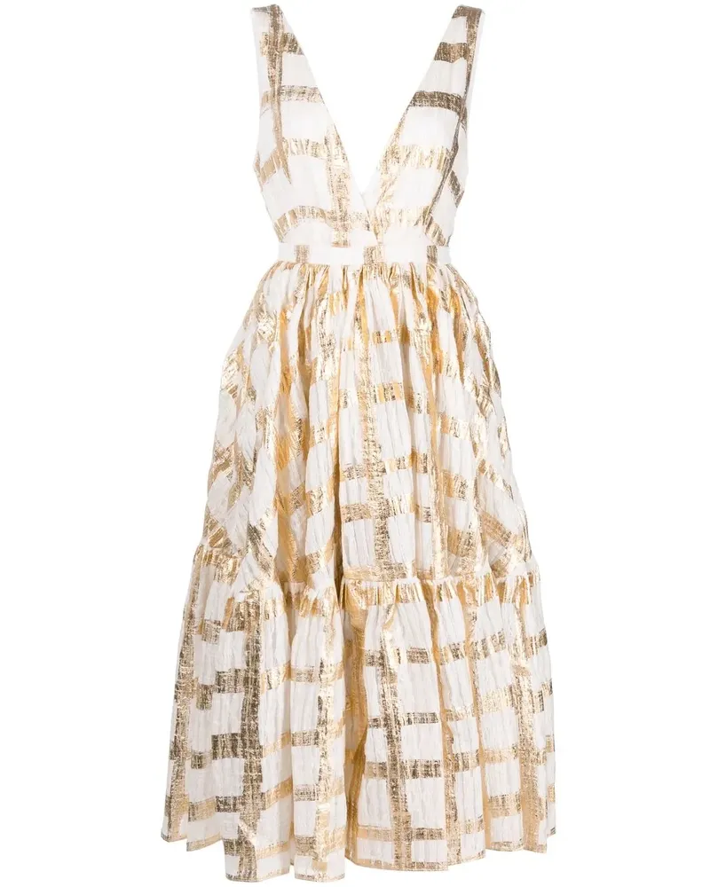 Rochas Ausgestelltes Midikleid - Weiß Weiß