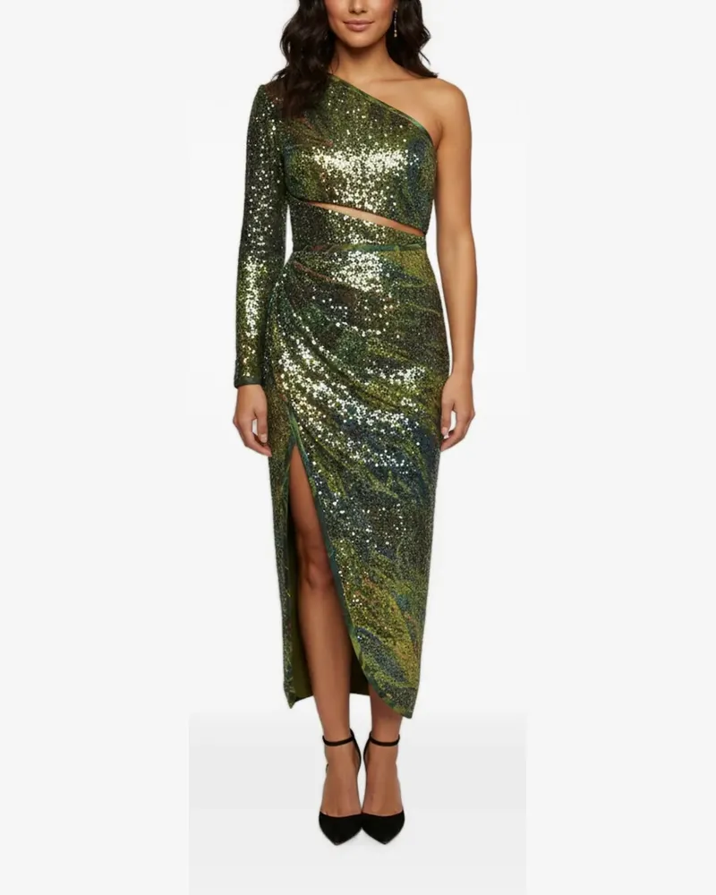 Elie Saab Maxikleid mit Pailletten - Grün Grün