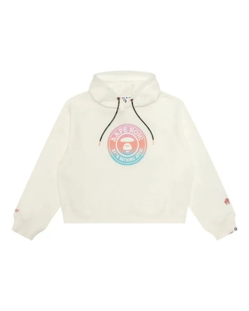 BAPE Hoodie mit Logo-Print - Weiß Weiß