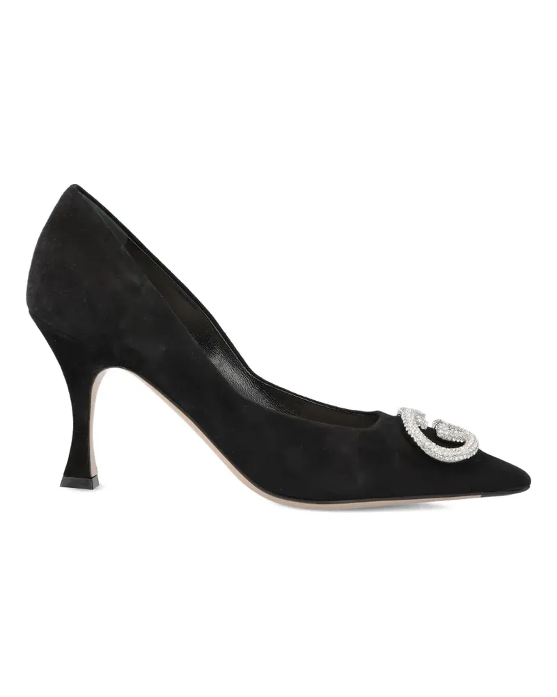 Gucci crystal-logo heeled pumps - Schwarz Schwarz