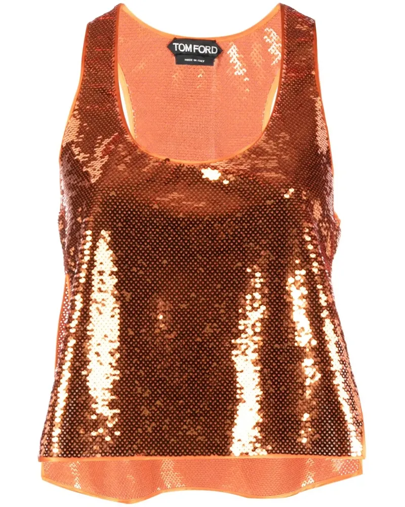 Tom Ford Top mit Pailletten - Orange Orange