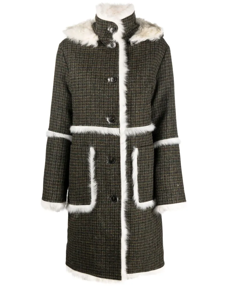 Yves Salomon Shearling-Mantel - Schwarz Schwarz