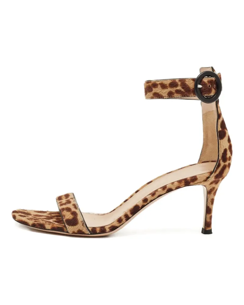 Gianvito Rossi leopard-print ankle-strap sandals - Braun Braun