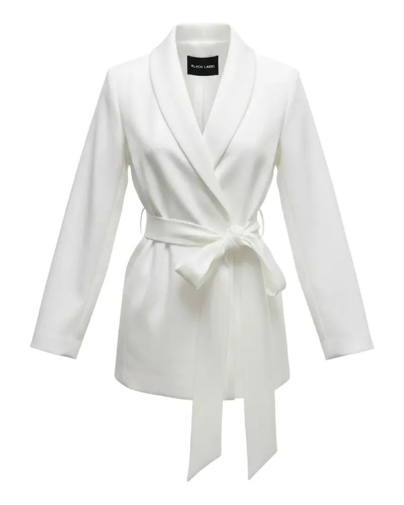 Black Label belted wrap-around jacket - Weiß Weiß