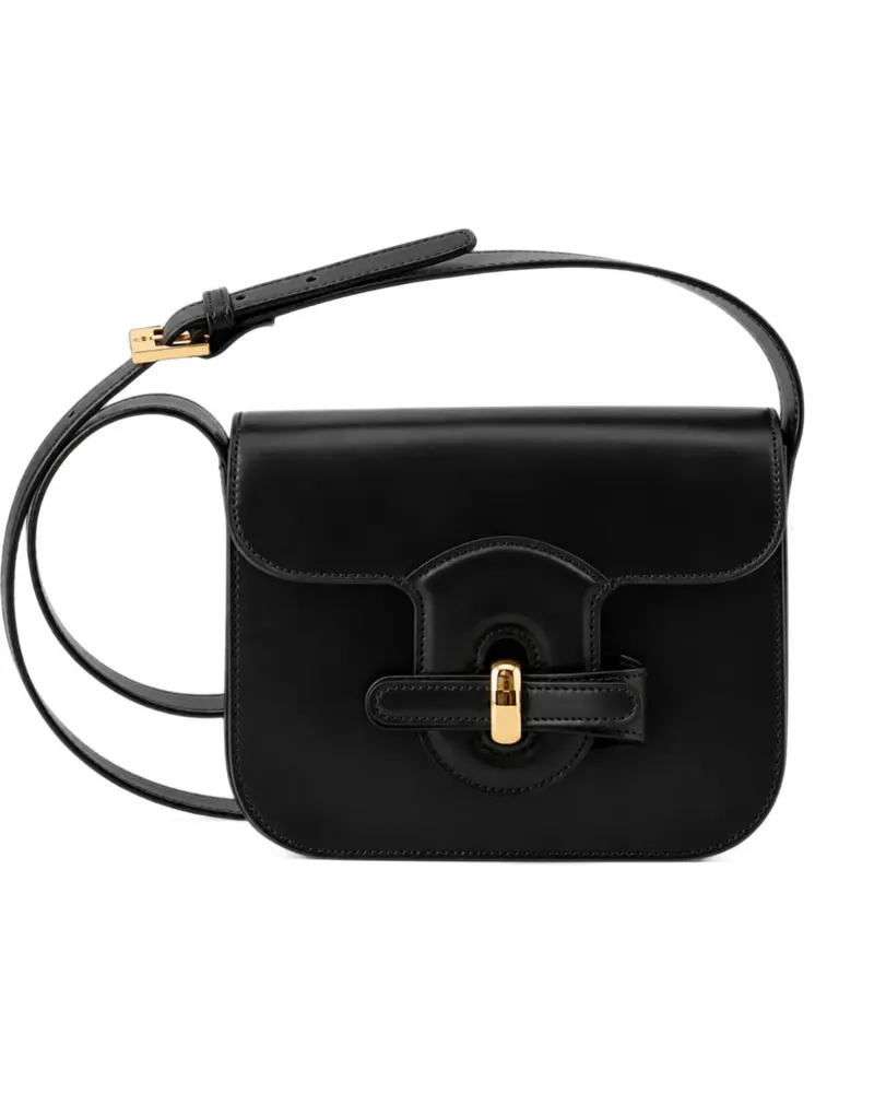 Gherardini Bella Schultertasche aus Leder mit Drehverschluss - Schwarz Schwarz