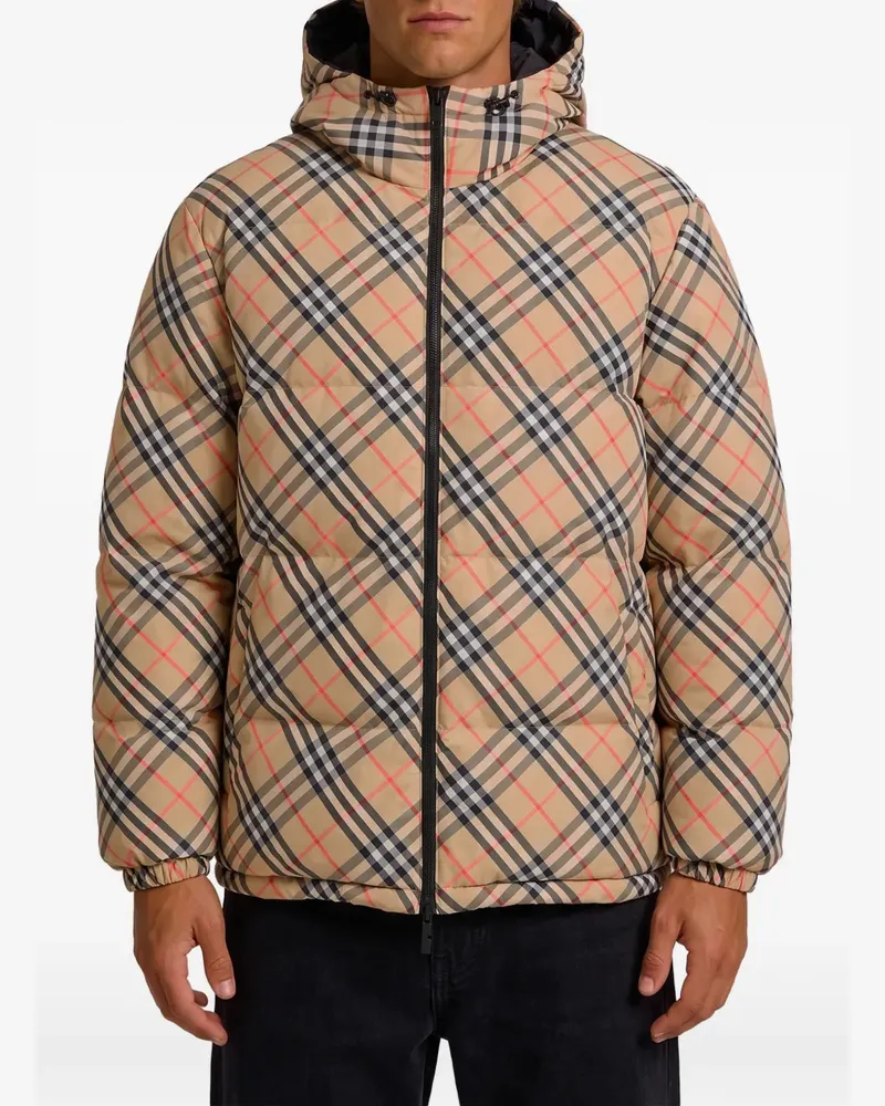 Burberry reversible Snowdonia Check down jacket - Nude Nude