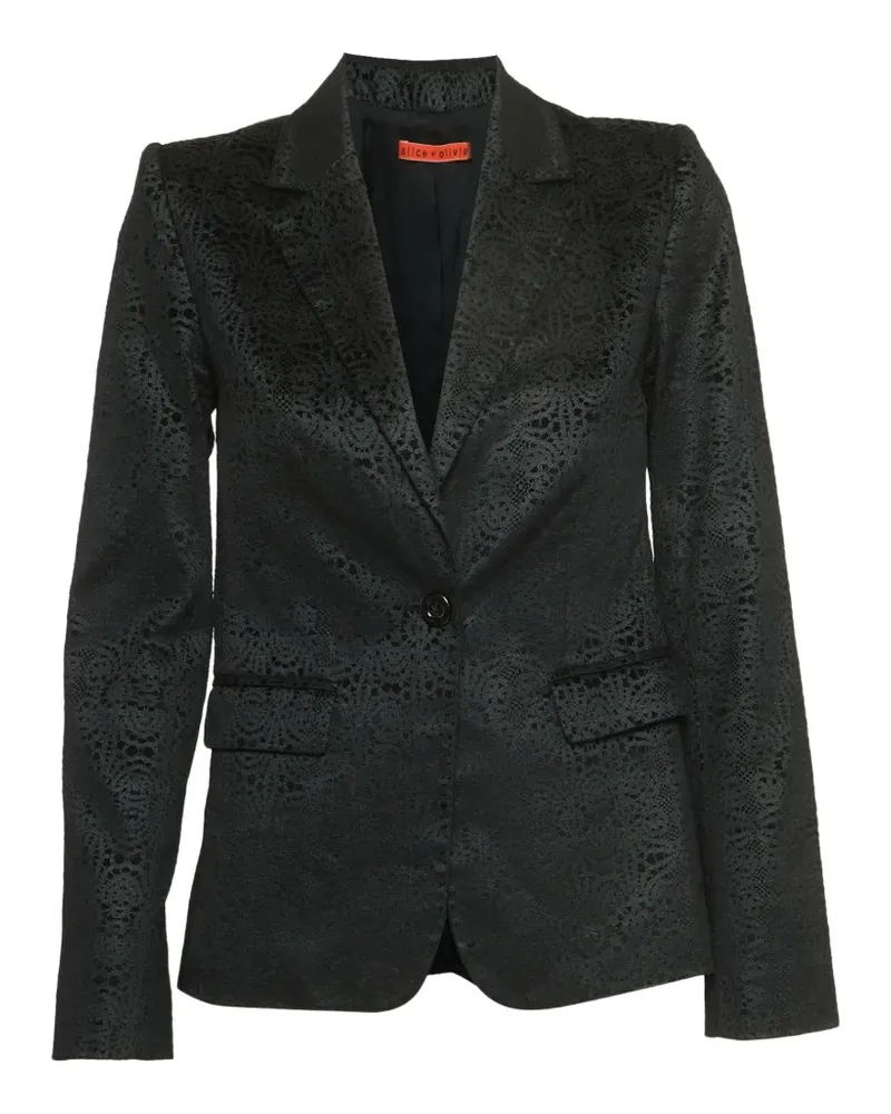 Alice + Olivia Blazer mit Jacquardmuster - Schwarz Schwarz