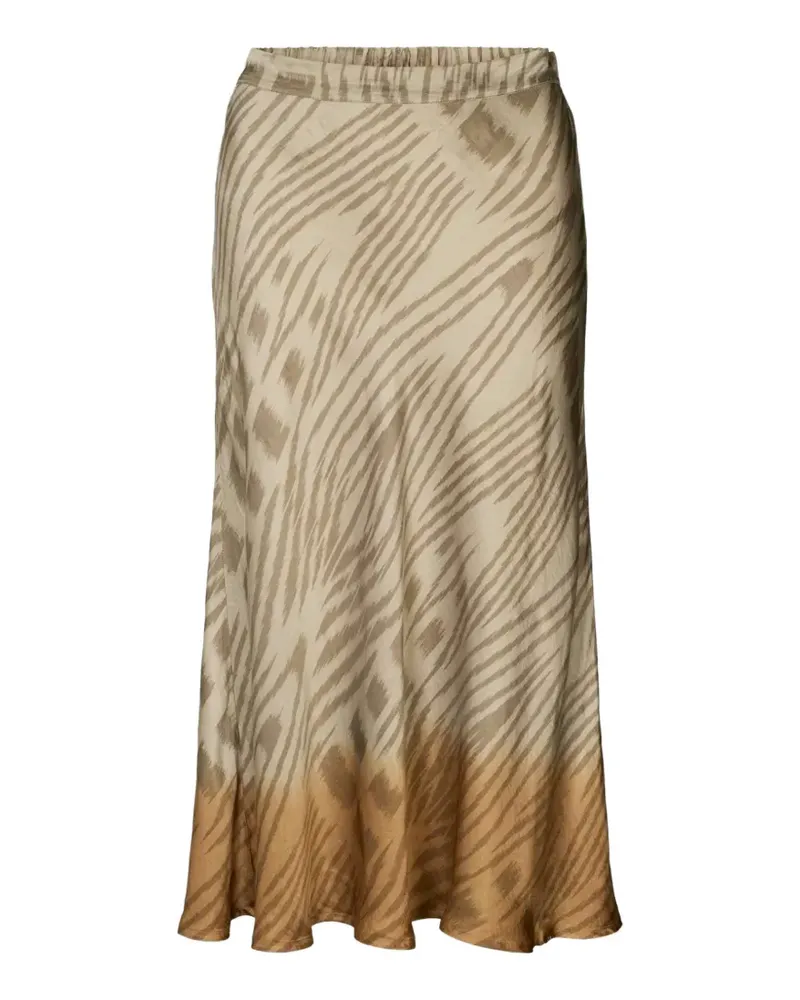 Rabens Saloner Elmi ikat-print elasticated maxi skirt - Braun Braun