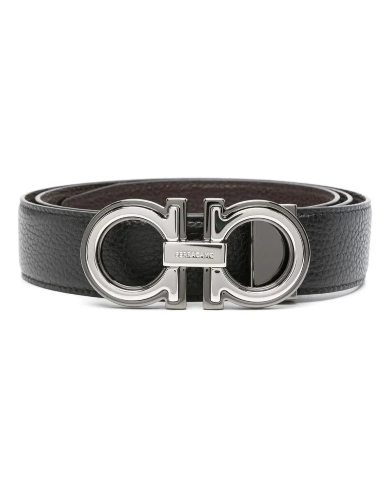 Ferragamo Wendbarer Gürtel mit Gancio-Schnalle - Schwarz Schwarz