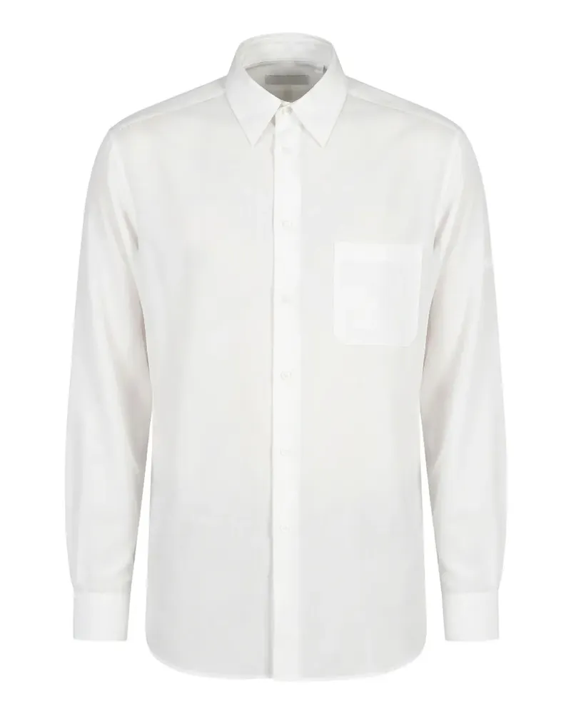 Yohji Yamamoto chest-pocket long-sleeve shirt - Weiß Weiß