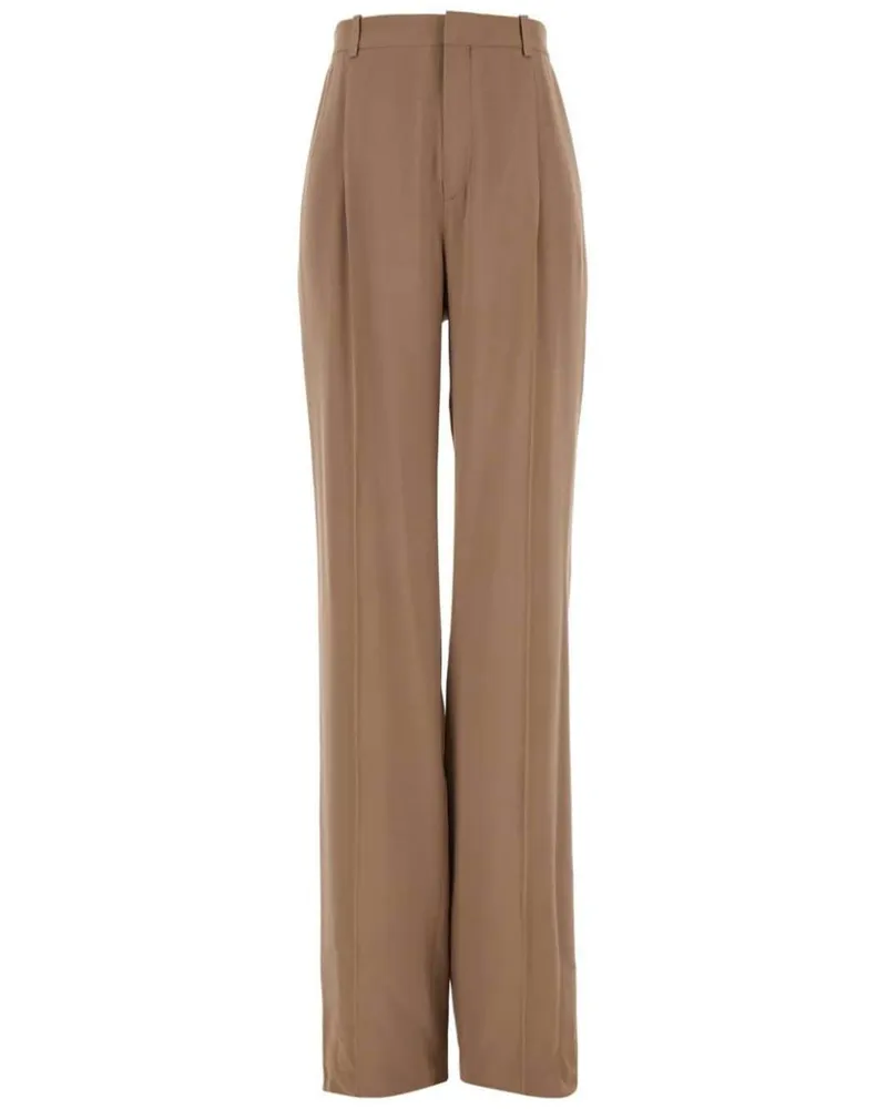 Saint Laurent Hose aus Seidenkrepp - Nude Nude