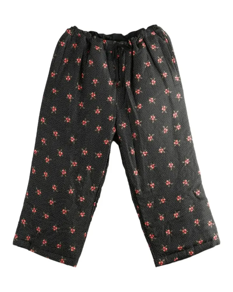 Comme des Garçons Hose mit Blumenprint - Schwarz Schwarz