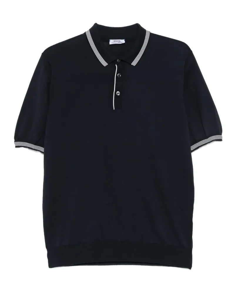 Cesare Attolini Poloshirt mit Streifendetail - Blau Blau