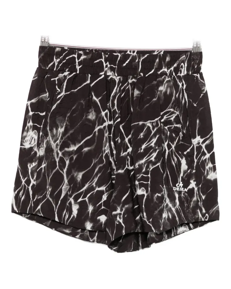 Deha marble-print shorts - Schwarz Schwarz