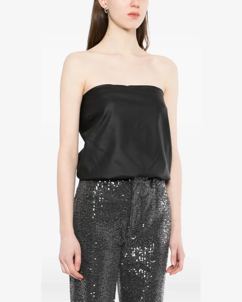 Alexander Wang Schulterfreies Top aus Leder - Schwarz Schwarz