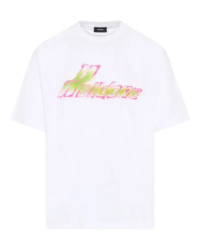 WE 11 DONE watercolor-print T-shirt - Weiß Weiß