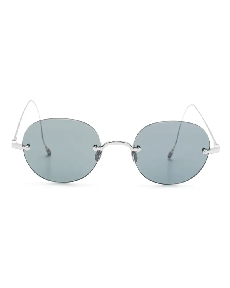 Thom Browne Sonnenbrille mit rundem Gestell - Silber Silber