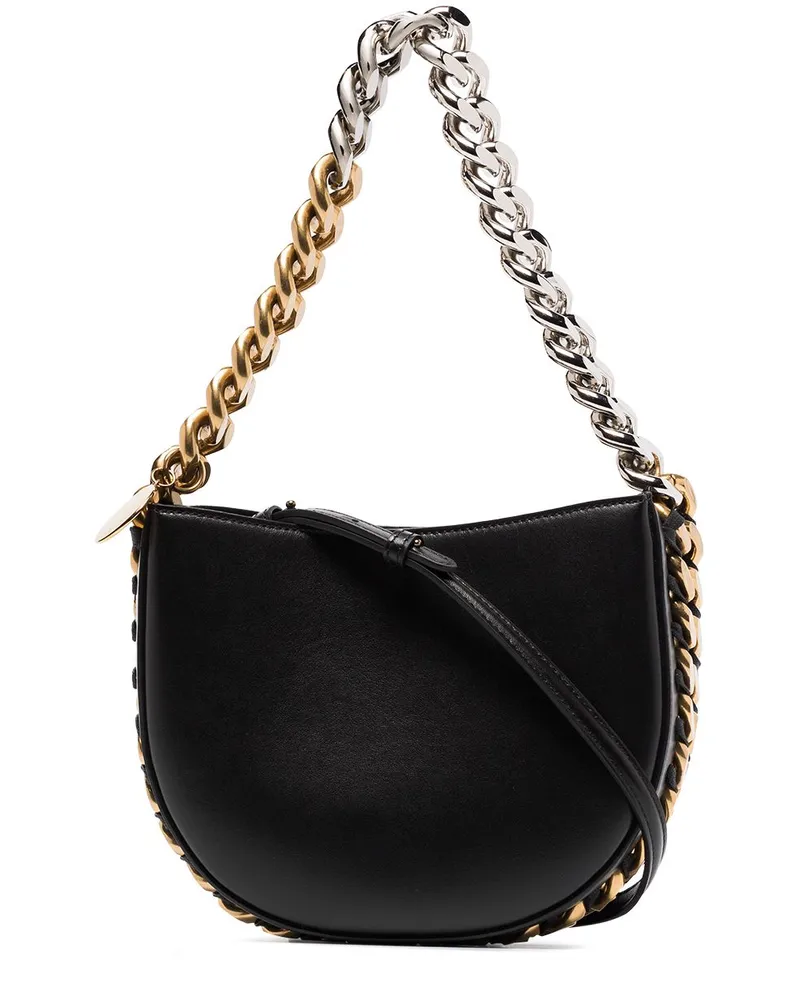 Stella McCartney Frayme Faux-Leder-Schultertasche - Schwarz Schwarz