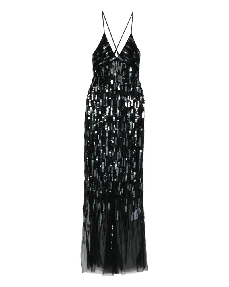 Elisabetta Franchi sequin-embellishment maxi dress - Schwarz Schwarz