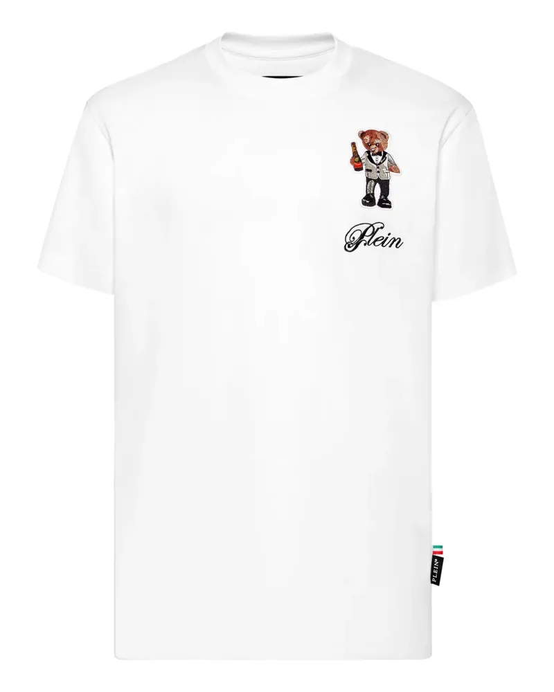 Philipp Plein T-Shirt mit Teddy - Weiß Weiß