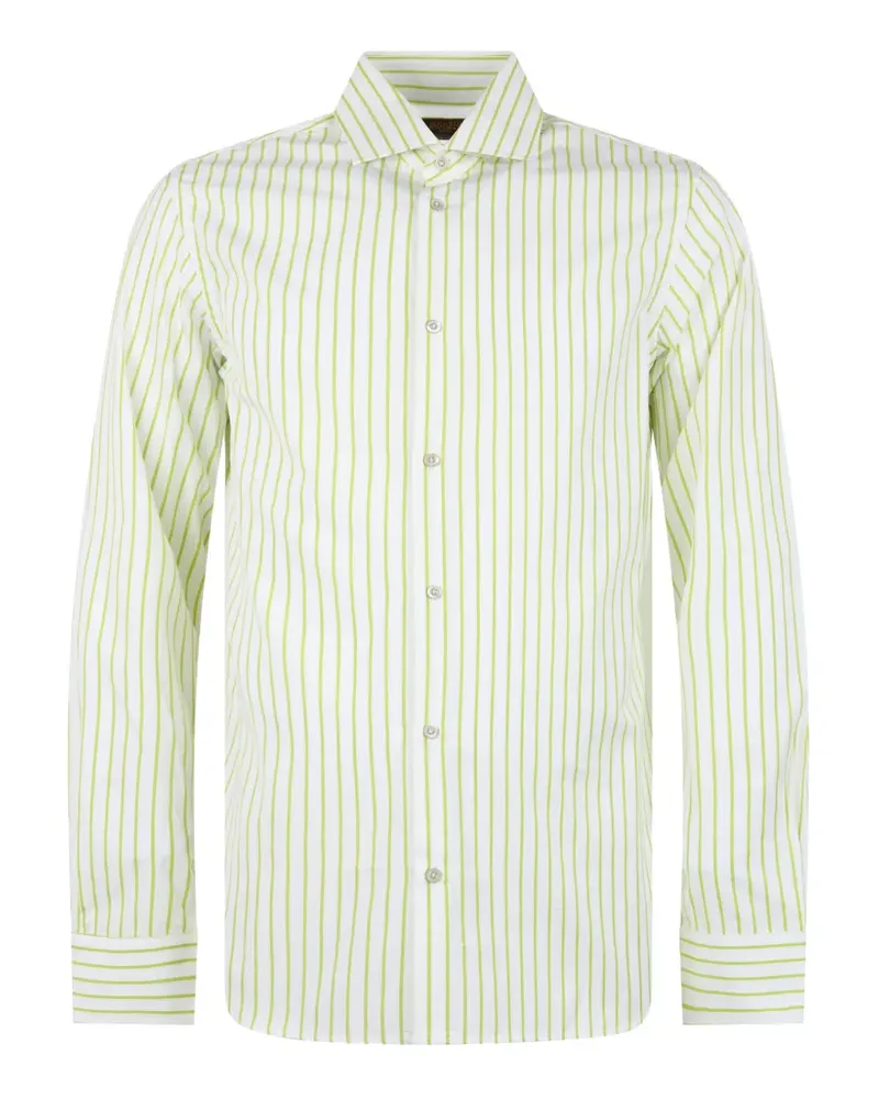 MOORER Sorrentown striped long-sleeve shirt - Grün Grün