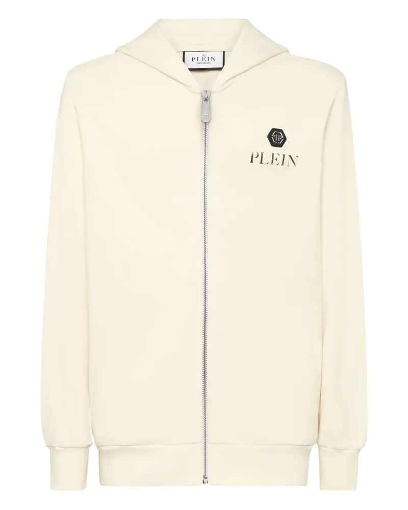 Philipp Plein Basic Plein Old Kapuzenjacke in Batik-Optik - Weiß Weiß