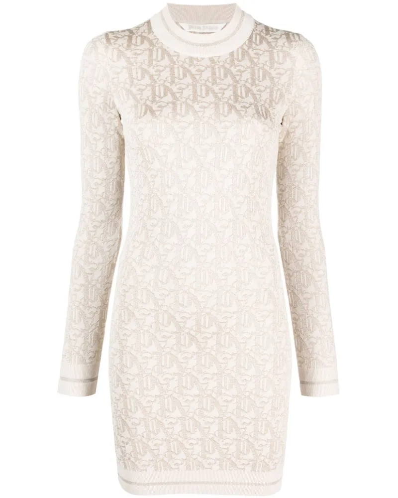 Palm Angels Jacquard-Minikleid mit Monogramm - Nude Nude