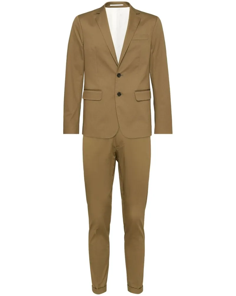 Dsquared2 Einreihiger Twill-Anzug - Braun Braun