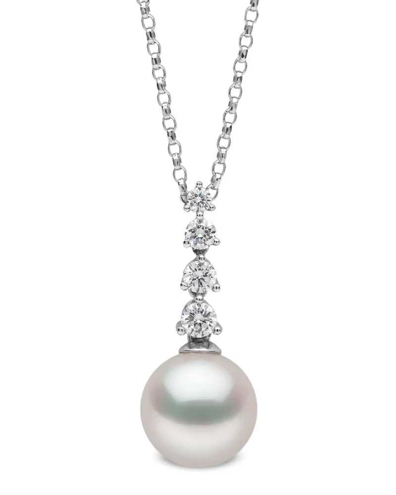 YOKO London 18K white gold akoya pearl and diamond pendant - Silber Silber
