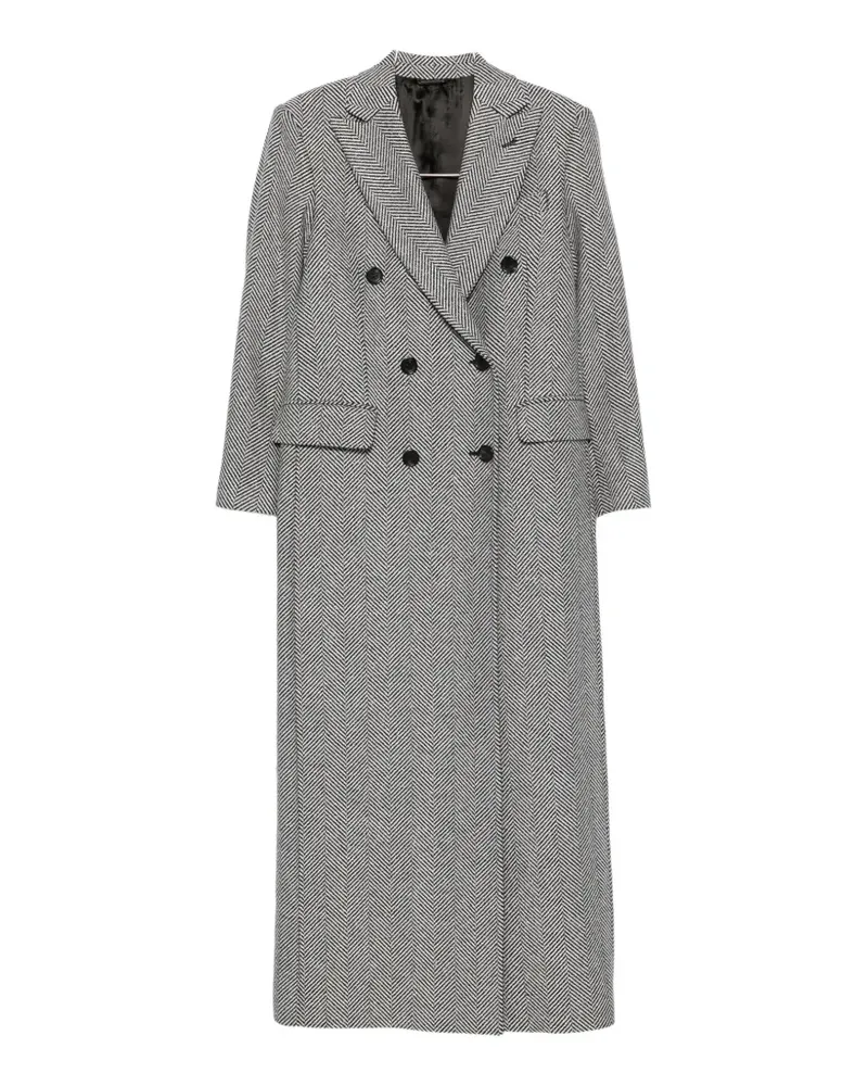 ERALDO herringbone double-breasted coat - Grau Grau