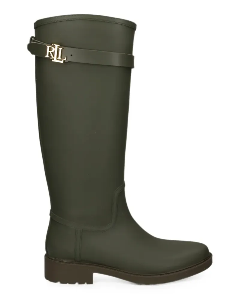 Ralph Lauren logo-plaque buckled boots - Grün Grün
