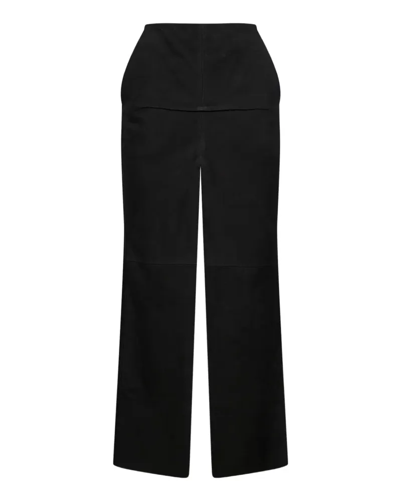 Rick Owens Lederhose mit Ziernaht - Schwarz Schwarz