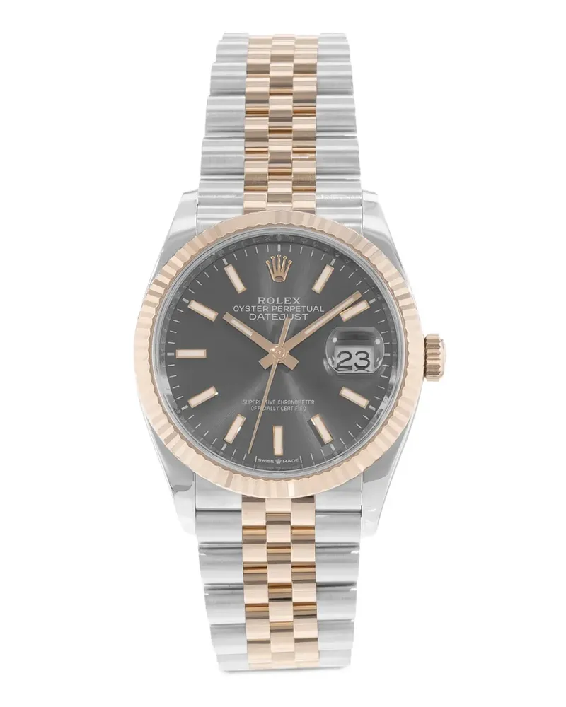 Rolex 2019 Datejust Armbanduhr mit geriffelter Lünette 36mm - Grau Grau