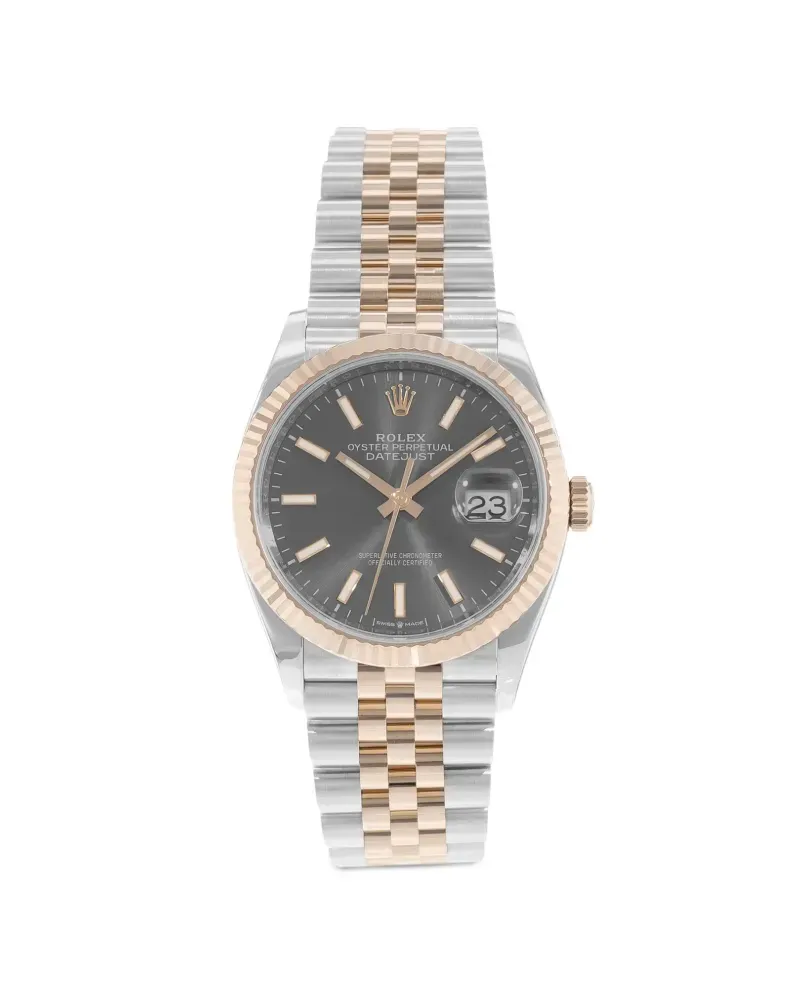 Rolex 2019 Datejust Armbanduhr mit geriffelter Lünette 36mm - Grau Grau