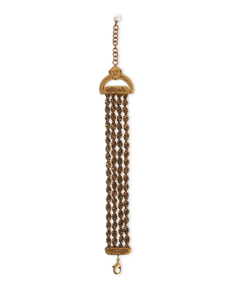 Etro Gewebtes Armband mit Logo-Gravur - Gold Gold