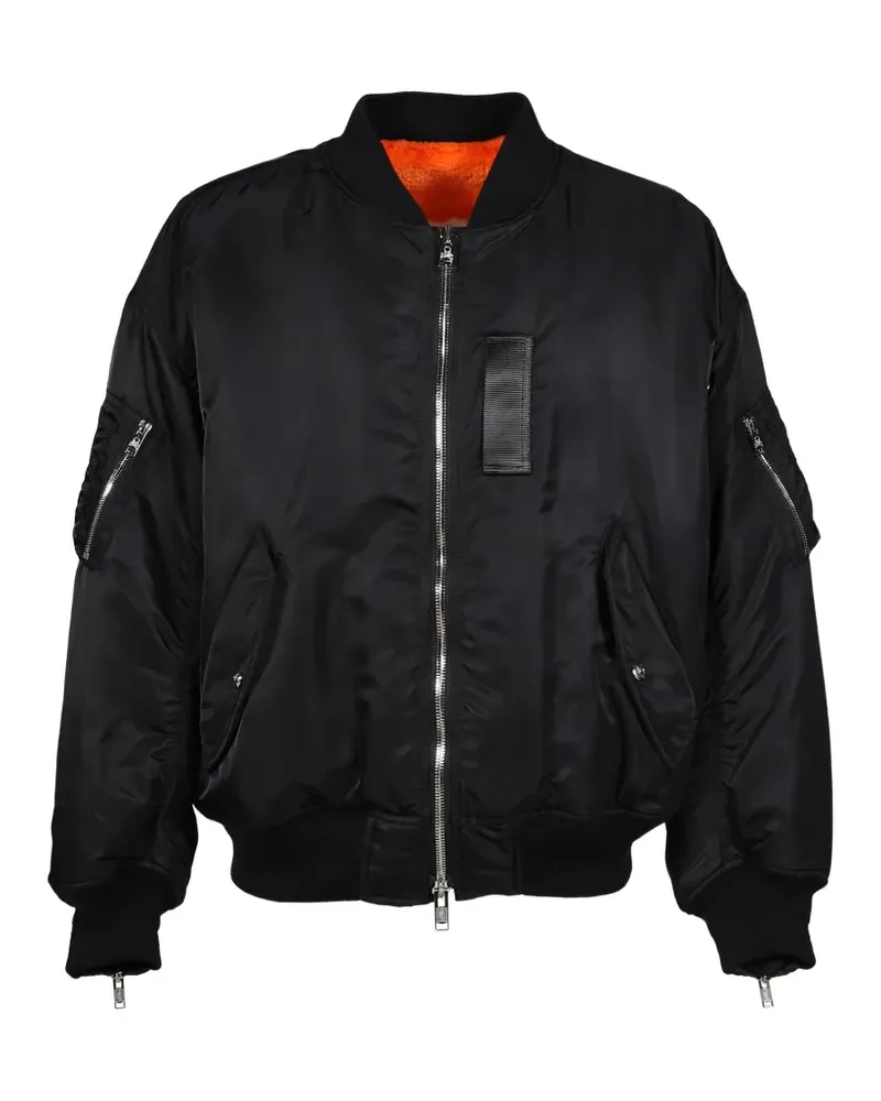 Mastermind World Wendbare Bomberjacke mit Skull-Stickerei - Schwarz Schwarz