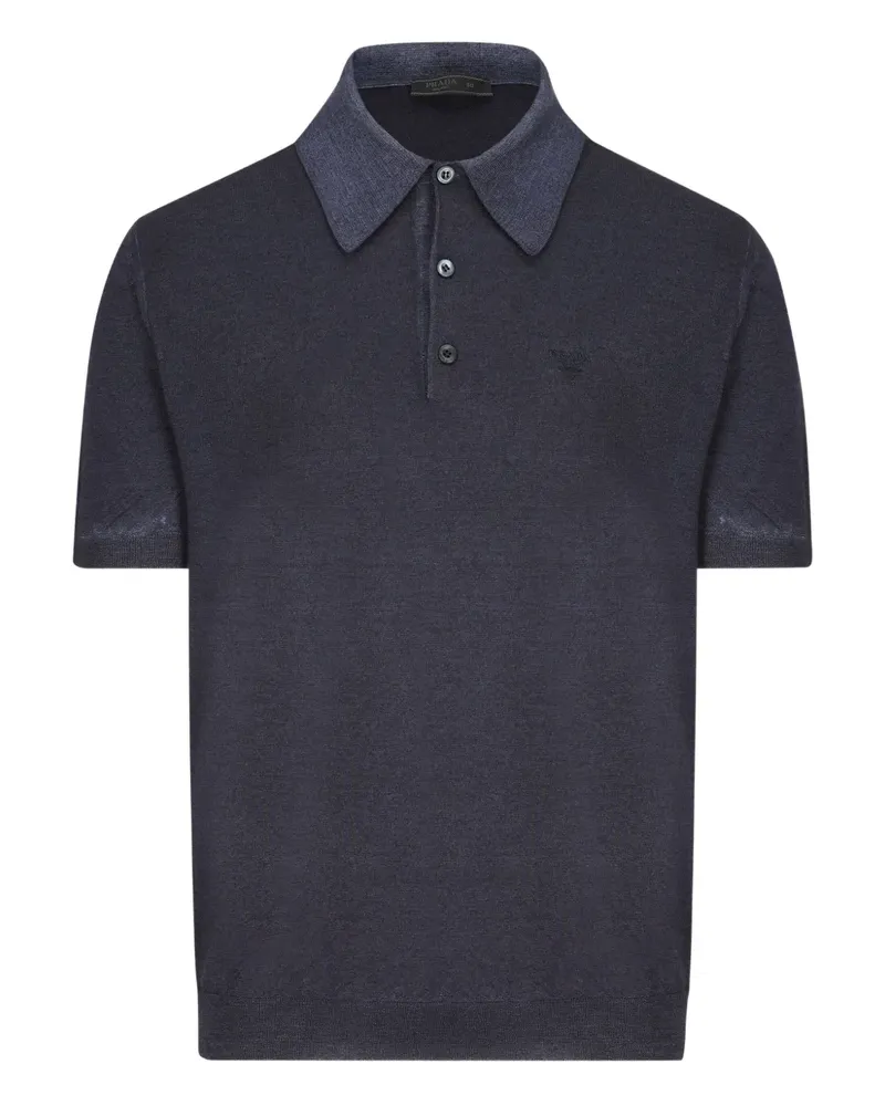 Prada Poloshirt aus Kaschmir - Blau Blau