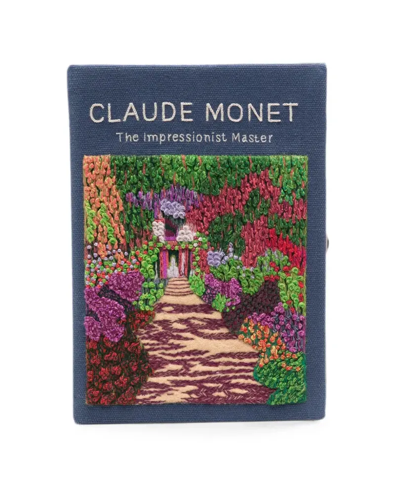 Olympia Le-Tan Claude Monet embroidered clutch bag - Blau Blau