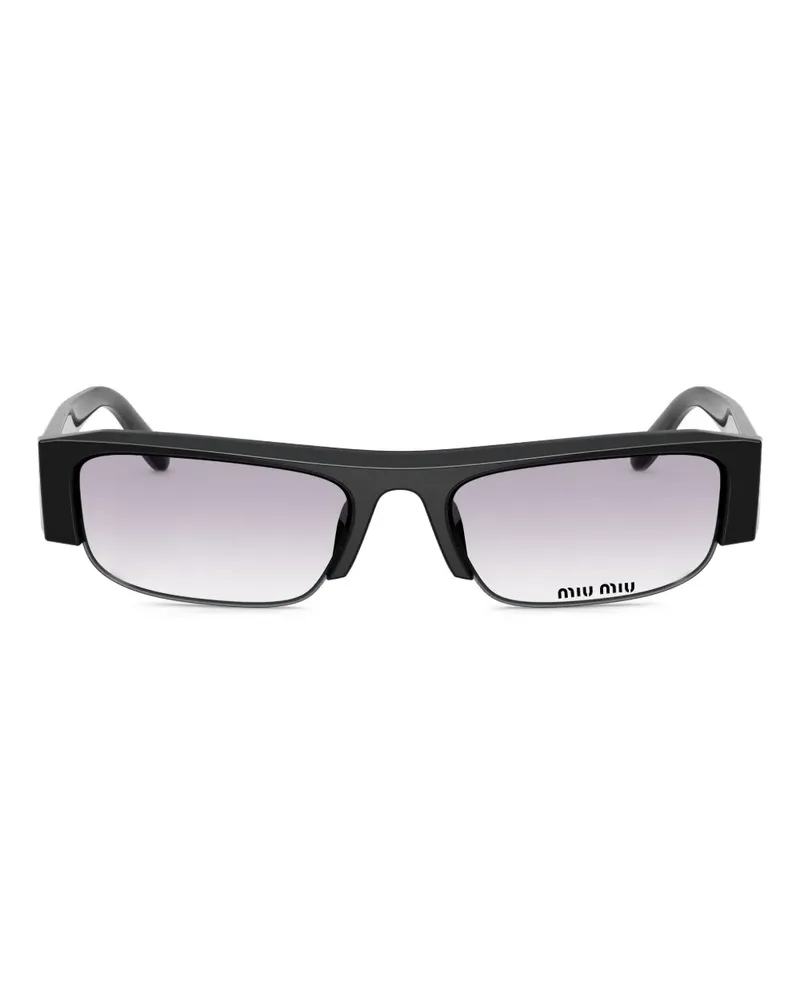 Miu Miu Sonnenbrille mit eckigem Gestell - Schwarz Schwarz
