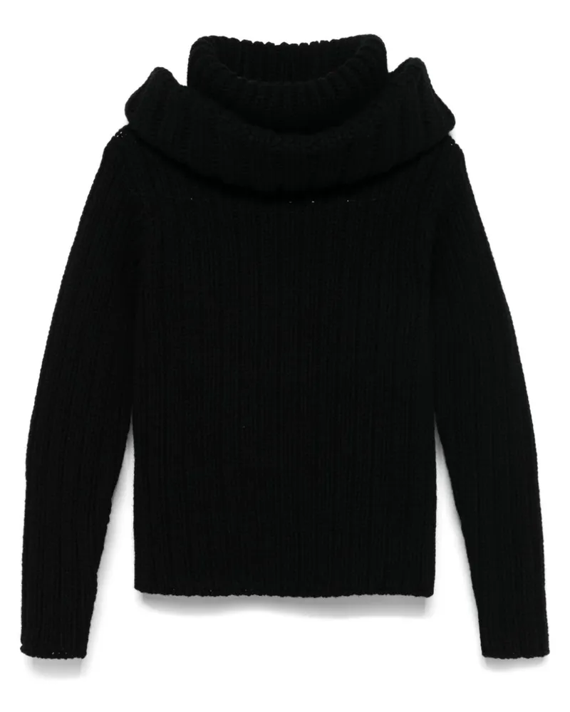 Alexander McQueen Pullover mit Oversized-Kragen - Schwarz Schwarz
