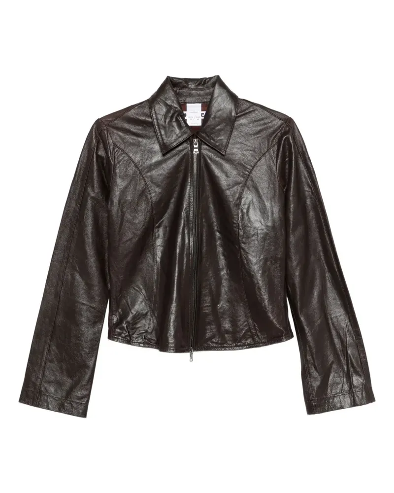 Hope Lederjacke mit Reißverschluss - Braun Braun