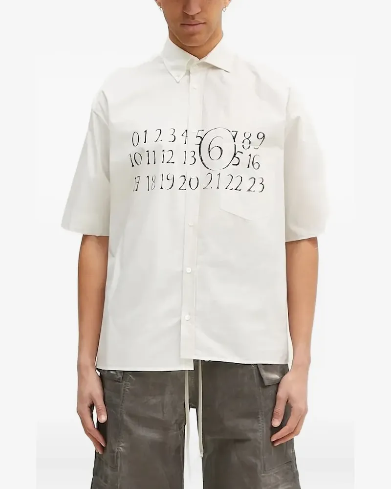 Maison Margiela Hemd mit Nummern-Print - Weiß Weiß