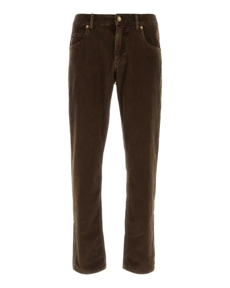 Dolce & Gabbana Hose in Cordoptik - Braun Braun