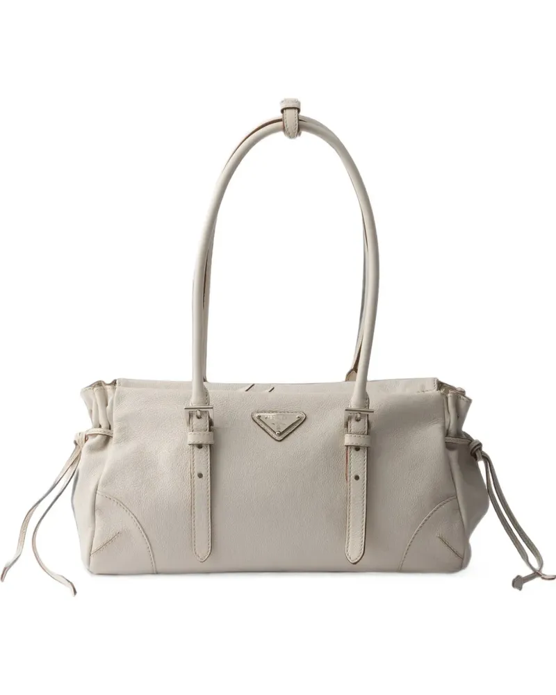 Prada Mittelgroße Karin Tote Bag aus Leder - Weiß Weiß