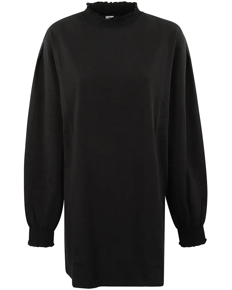 Random Identities Maxikleid mit Rüschenkragen - Schwarz Schwarz