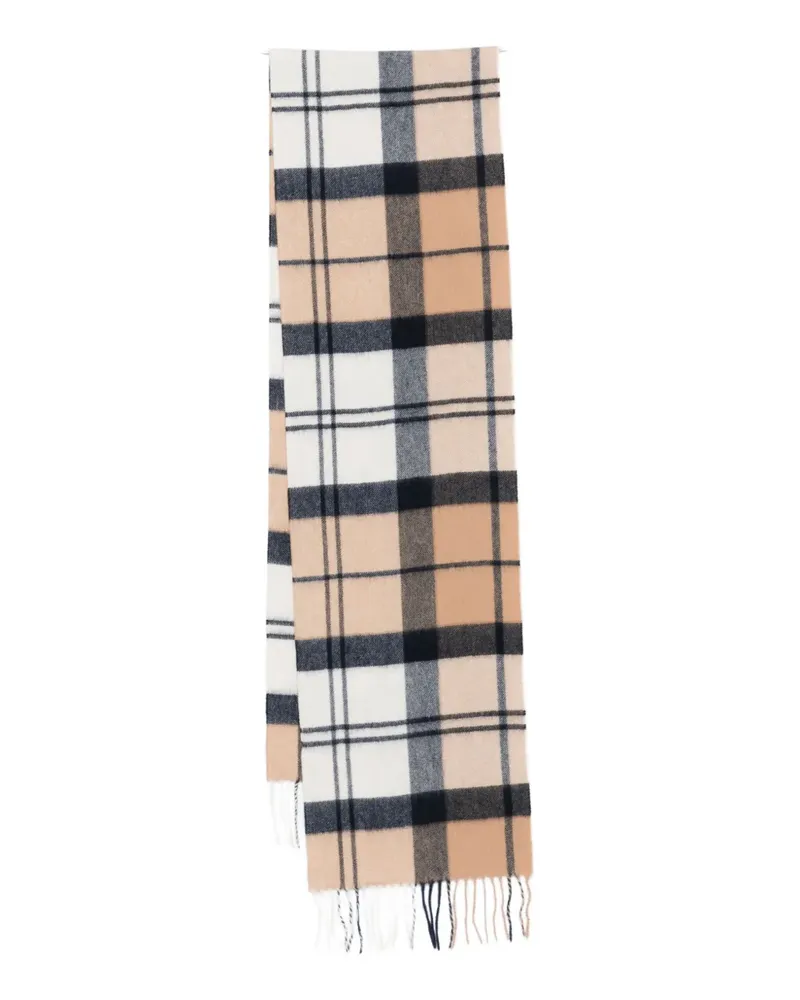 Barbour tartan fringed cashmere scarf - Nude Nude