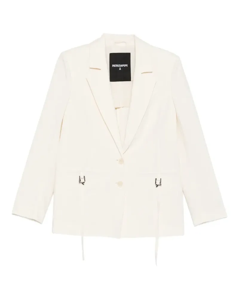 Patrizia Pepe tie-embellished single-breasted blazer - Nude Nude