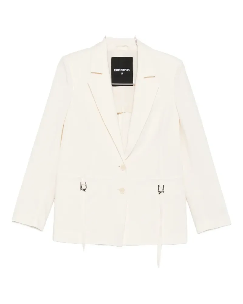 Patrizia Pepe tie-embellished single-breasted blazer - Nude Nude