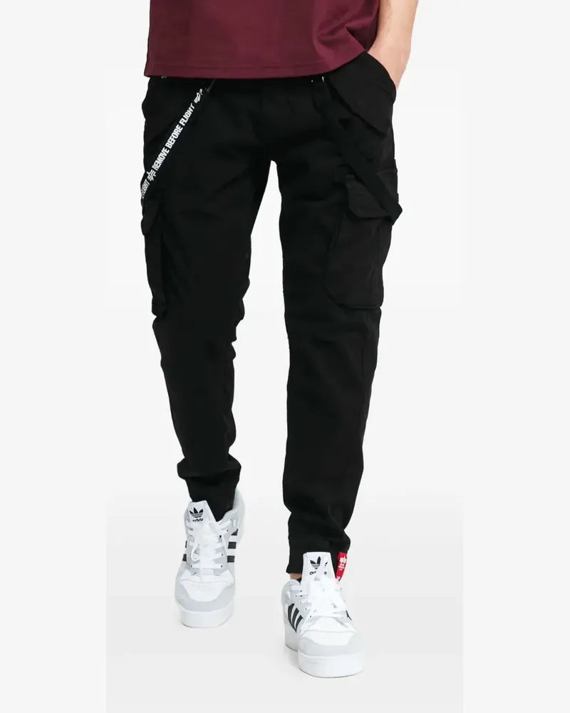 Alpha Industries Cargohose mit geradem Bein - Schwarz Schwarz